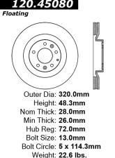 Centric Premium Brake Rotor 120.45080                                     - 120.45080 - Image 4