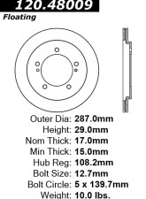 Centric Premium Brake Rotor 120.48009                                     - 120.48009 - Image 4