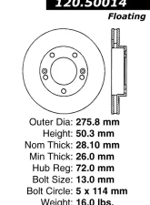 Centric Premium Brake Rotor 120.50014                                     - 120.50014 - Image 4