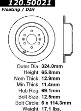 Centric Premium Brake Rotor 120.50021                                     - 120.50021 - Image 4