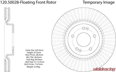 Centric Premium Brake Rotor 120.50028 - 120.50028