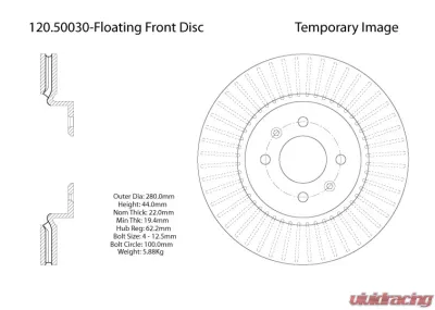 Centric Premium Brake Rotor 120.50030 - 120.50030