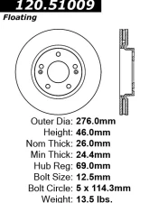 Centric Premium Brake Rotor 120.51009                                     - 120.51009 - Image 4