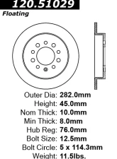 Centric Premium Brake Rotor 120.51029                                     - 120.51029 - Image 4