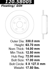 Centric Premium Brake Rotor 120.58005                                     - 120.58005 - Image 4
