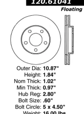 Centric Premium Brake Rotor 120.61041                                     - 120.61041 - Image 4