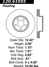 Centric Premium Brake Rotor 120.61055                                     - 120.61055 - Image 4