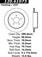 Centric Premium Brake Rotor 120.61073                                     - 120.61073 - Image 4