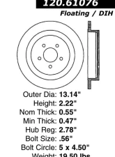 Centric Premium Brake Rotor 120.61076                                     - 120.61076 - Image 4