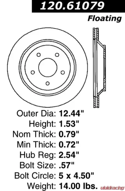 Centric Premium Brake Rotor 120.61079 - 120.61079