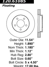 Centric Premium Brake Rotor 120.61085                                     - 120.61085 - Image 4
