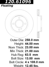 Centric Premium Brake Rotor 120.61096                                     - 120.61096 - Image 4