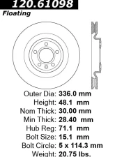 Centric Premium Brake Rotor 120.61098                                     - 120.61098 - Image 4