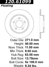 Centric Premium Brake Rotor 120.61099                                     - 120.61099 - Image 4