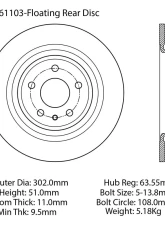 Centric Premium Brake Rotor 120.61103                                     - 120.61103 - Image 4
