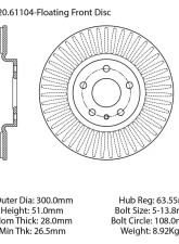 Centric Premium Brake Rotor 120.61104                                     - 120.61104 - Image 4