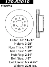 Centric Premium Brake Rotor 120.62010                                     - 120.62010 - Image 4