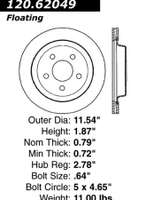 Centric Premium Brake Rotor 120.62049                                     - 120.62049 - Image 4