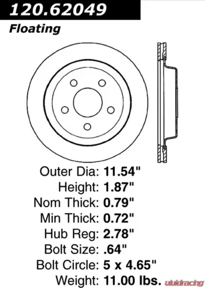 Centric Premium Brake Rotor 120.62049 - 120.62049