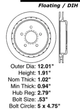 Centric Premium Brake Rotor 120.62062                                     - 120.62062 - Image 4