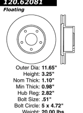 Centric Premium Brake Rotor 120.62081                                     - 120.62081 - Image 4