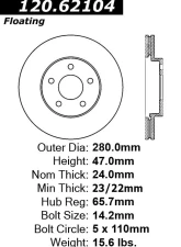 Centric Premium Brake Rotor 120.62104                                     - 120.62104 - Image 4