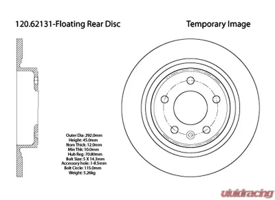 Centric Premium Brake Rotor 120.62131 - 120.62131