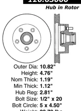 Centric Premium Brake Rotor 120.63000                                     - 120.63000 - Image 2