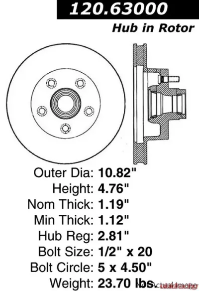 Centric Premium Brake Rotor 120.63000 - 120.63000