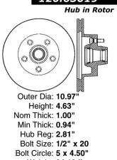 Centric Premium Brake Rotor 120.63019                                     - 120.63019 - Image 2