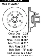 Centric Premium Brake Rotor 120.63020                                     - 120.63020 - Image 4