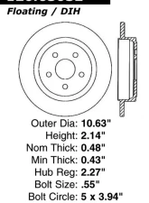 Centric Premium Brake Rotor 120.63032                                     - 120.63032 - Image 2