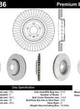 Centric Premium Brake Rotor 120.63086                                     - 120.63086 - Image 4