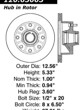 Centric Premium Brake Rotor 120.65003                                     - 120.65003 - Image 4