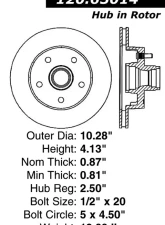 Centric Premium Brake Rotor 120.65014                                     - 120.65014 - Image 4