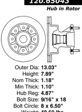 Centric Premium Brake Rotor 120.65043                                     - 120.65043 - Image 4