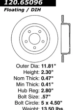 Centric Premium Brake Rotor 120.65096                                     - 120.65096 - Image 4