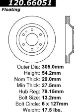 Centric Premium Brake Rotor 120.66051                                     - 120.66051 - Image 4
