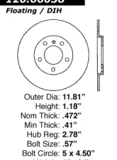 Centric Premium Brake Rotor 120.66058                                     - 120.66058 - Image 4