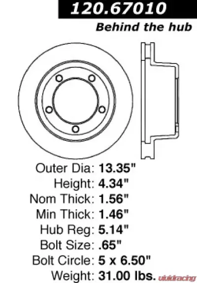 Centric Premium Brake Rotor 120.67010 - 120.67010