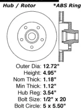 Centric Premium Brake Rotor 120.67055                                     - 120.67055 - Image 4