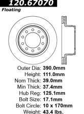 Centric Premium Brake Rotor 120.67070                                     - 120.67070 - Image 4