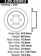 Centric Premium Brake Rotor 120.69002                                     - 120.69002 - Image 4
