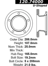 Centric Premium Brake Rotor 120.74000                                     - 120.74000 - Image 4