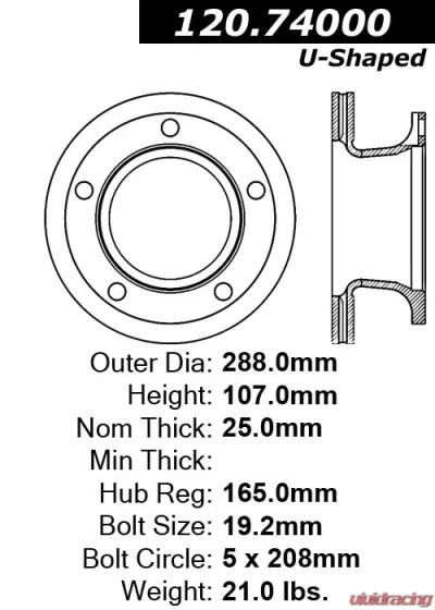 Centric Premium Brake Rotor 120.74000 - 120.74000