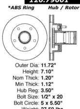 Centric Premium Brake Rotor 120.79001                                     - 120.79001 - Image 2