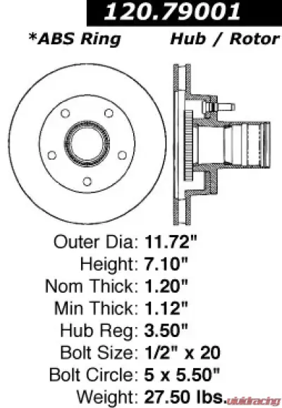 Centric Premium Brake Rotor 120.79001 - 120.79001