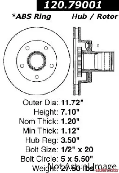Centric Premium Brake Rotor 120.79001 - 120.79001
