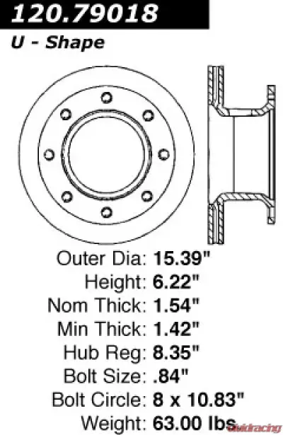 Centric Premium Brake Rotor 120.79018 - 120.79018