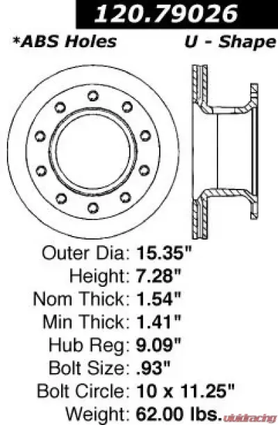 Centric Premium Brake Rotor 120.79026 - 120.79026